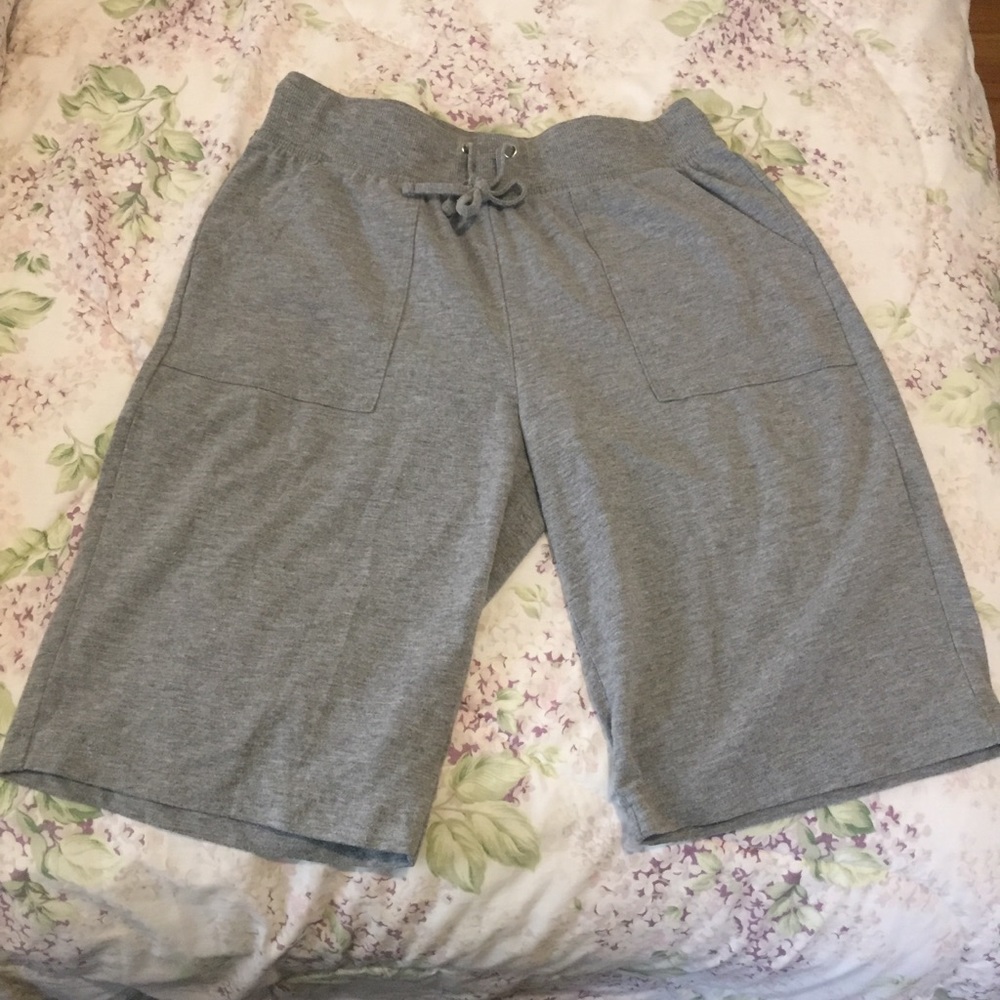 grey sweatpants shorts